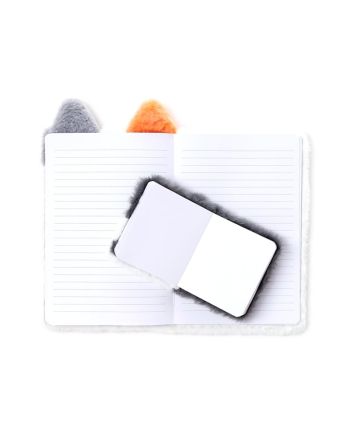 KAWAII - Lola la Minette - Notebook Pelucheux Premium + 1 Mini - vue de face