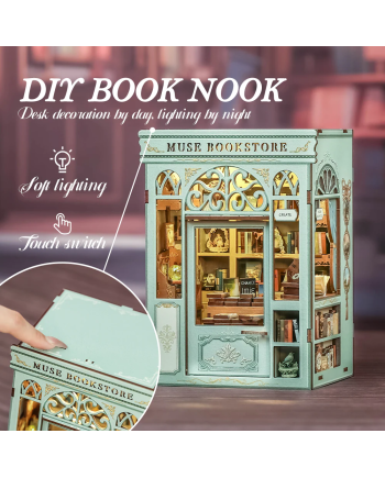 BOOK NOOK KIT - DIY- Librairie Muse - 201pc + LED Light - vue de face