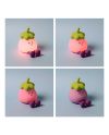 KAWAII - Aubergine - Lampe Rechargeable & Support Téléphone 13cm - vue de face