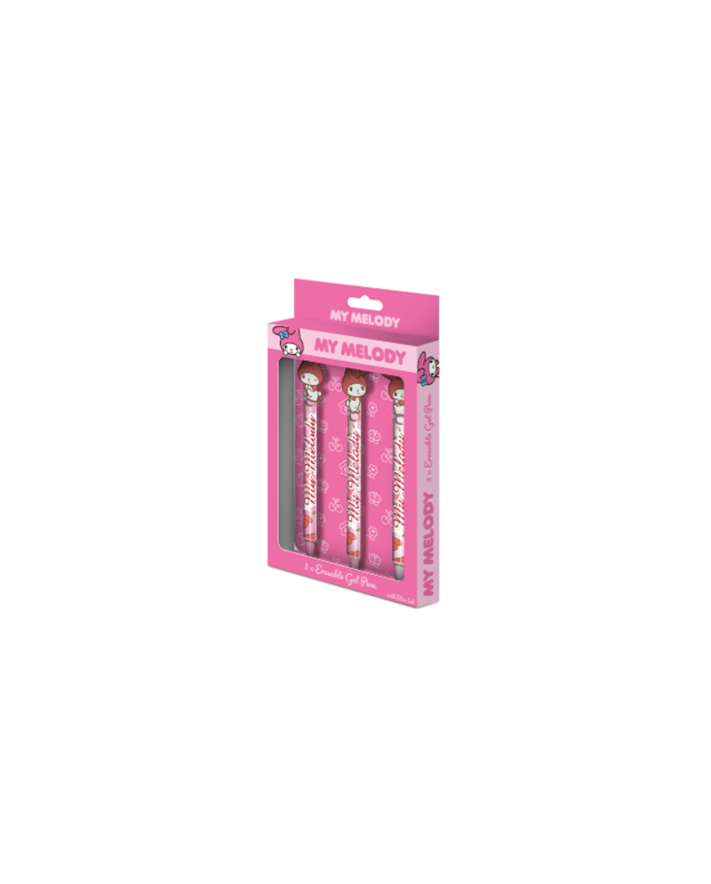 MY MELODY - 3 Stylos à Gel Effaçable + Head Topper - vue principale