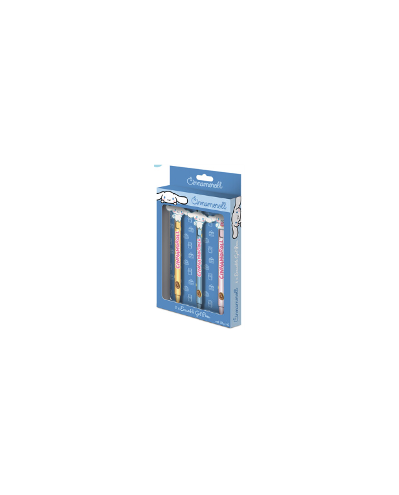CINNAMOROLL - 3 Stylos à Gel Effaçable + Head Topper - vue principale