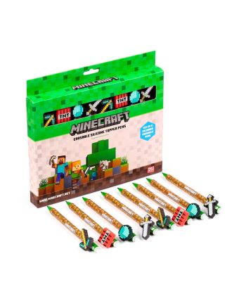 MINECRAFT - Outils - Set de 8 Stylos à Gel Effaçable Head Topper - vue principale