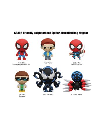 SPIDER-MAN - Series 1 - 3D Foam Magnets in blind bags (Display 12 Pcs) - vue de face