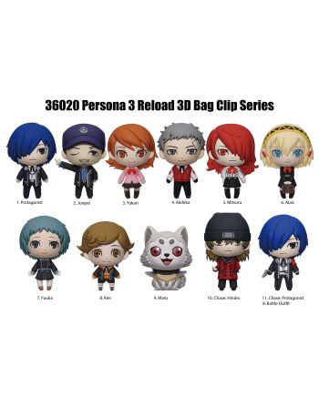 PERSONA 3 RELOAD - Series 1 - 3D Foam Bag Clip (Display 24 Pcs) - vue de face