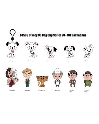 101 DALMATIENS - Series 72 - 3D Foam Bag Clip (Display 24 Pcs) - vue de face