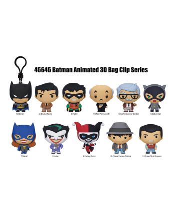 BATMAN ANIMATED - Series 1 - 3D Foam Bag Clip (Display 24 Pcs) - vue de face