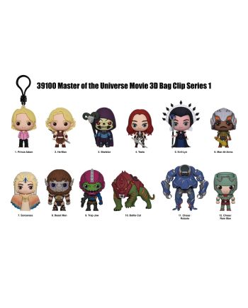 MAITRES DE L'UNIVERS FILM -Series 1 -3D Foam Bag Clip (Display 24 Pcs) - vue de face
