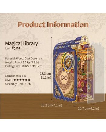 BOOK NOOK KIT - DIY- Librairie magique - 521pcs + LED Light - vue de detail