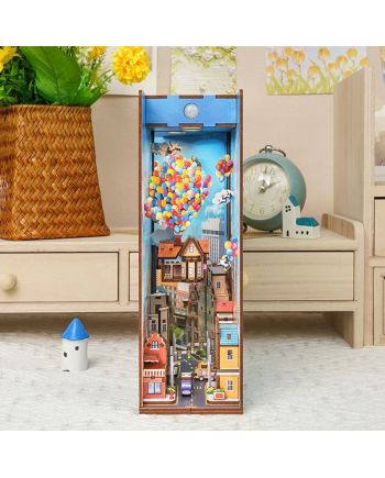 BOOK NOOK KIT - DIY- Voyage avec le vent - 143pcs + LED Light - vue de face