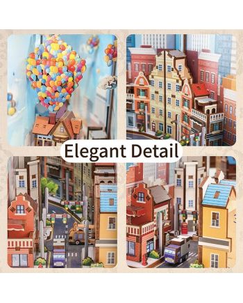 BOOK NOOK KIT - DIY- Voyage avec le vent - 143pcs + LED Light - vue de dos
