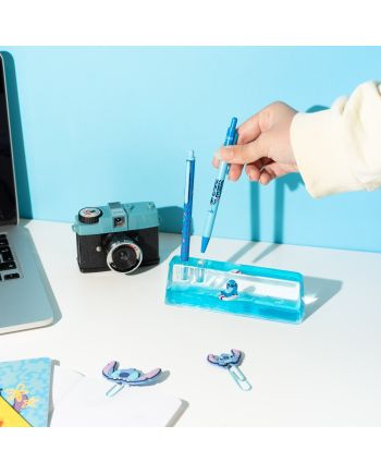 STITCH - Set 2 Stylos-bille avec son Socle 3D Acrylique - vue de face
