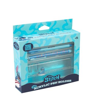 STITCH - Set 2 Stylos-bille avec son Socle 3D Acrylique - vue du packaging