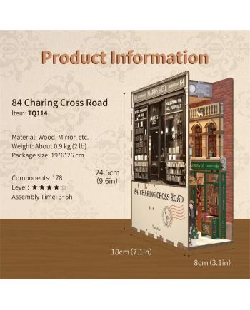 BOOK NOOK KIT - DIY- 84 Charing Cross Road - 178pcs + LED Light - vue de detail