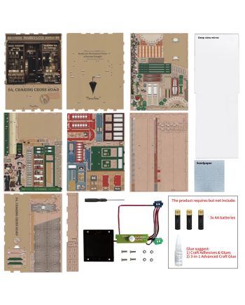 BOOK NOOK KIT - DIY- 84 Charing Cross Road - 178pcs + LED Light - vue du packaging