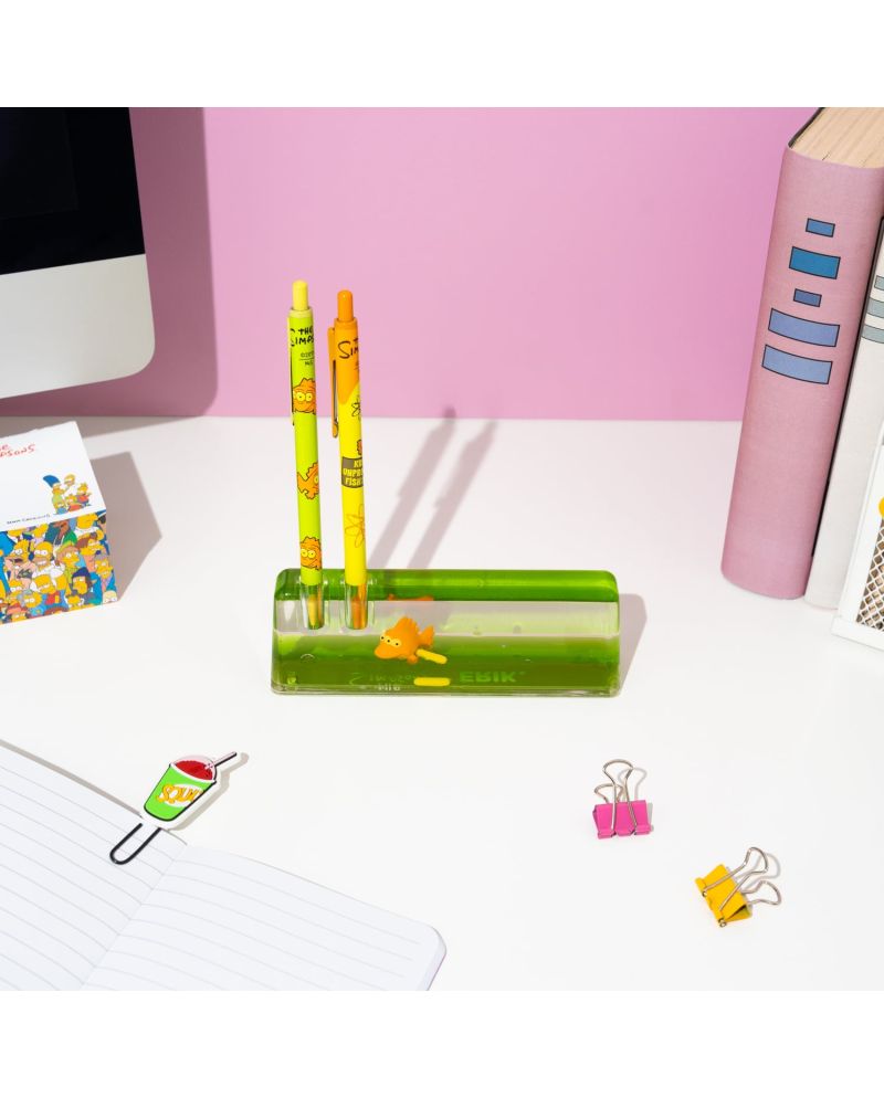 LES SIMPSONS - Set 2 Stylos-bille avec son Socle 3D Acrylique - vue principale