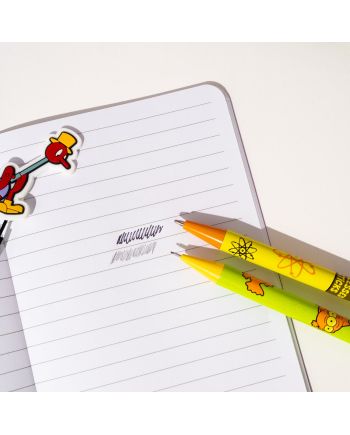 LES SIMPSONS - Set 2 Stylos-bille avec son Socle 3D Acrylique - vue de profil