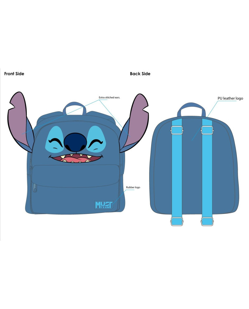 STITCH - Plush - Backpack '27x24x7cm'