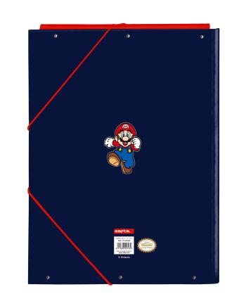 SUPER MARIO - Classeur à Rabats Premium avec Elastiques A4 - vue de face