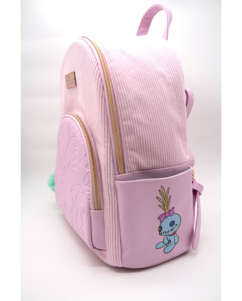 STITCH & ANGEL - Fashion Duo Pink Corduroy BackPack - '32x25x14cm'