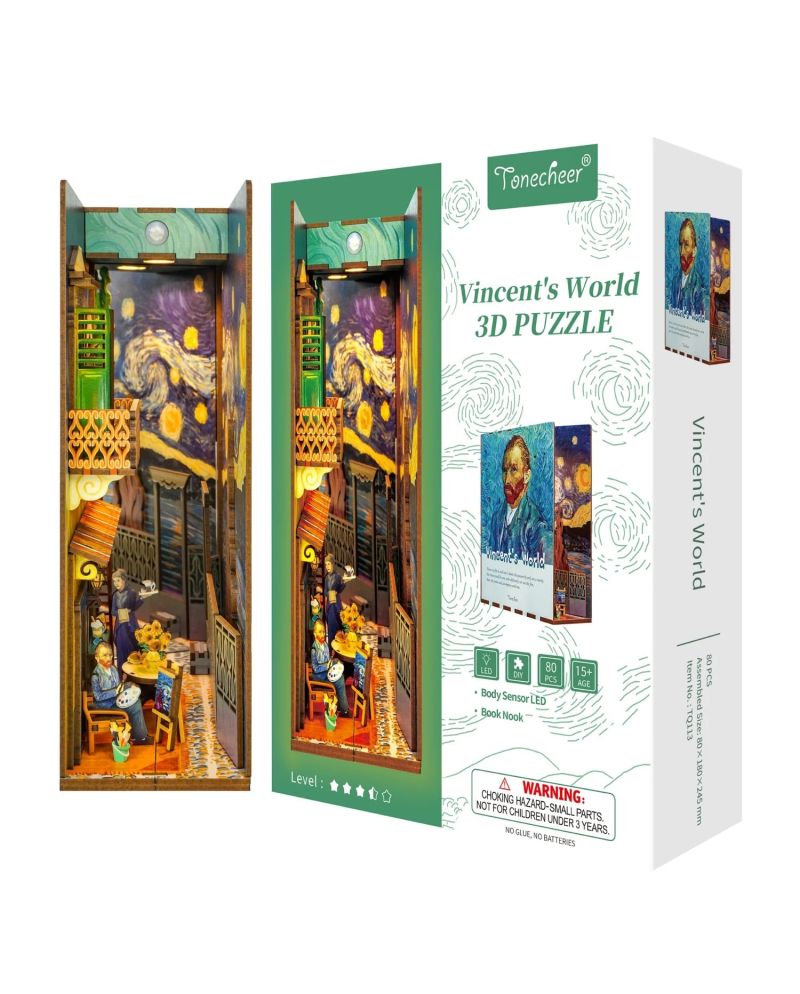BOOK NOOK KIT - DIY- Monde de Vincent - 80pcs + LED Light - vue principale
