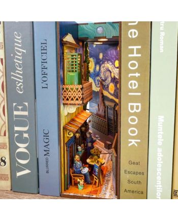 BOOK NOOK KIT - DIY- Monde de Vincent - 80pcs + LED Light - vue de profil