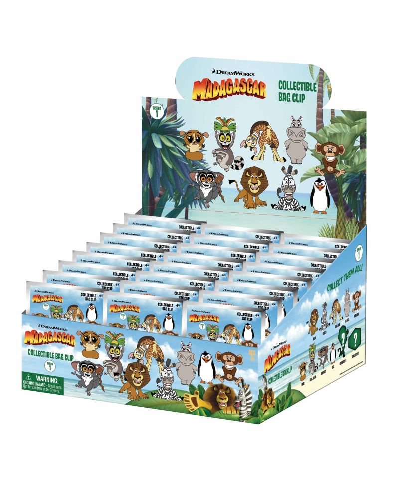 MADAGASCAR - Series 1 - 3D Foam Bag Clip (Display 24 Pcs) - vue principale
