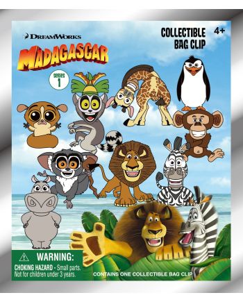 MADAGASCAR - Series 1 - 3D Foam Bag Clip (Display 24 Pcs) - vue de profil