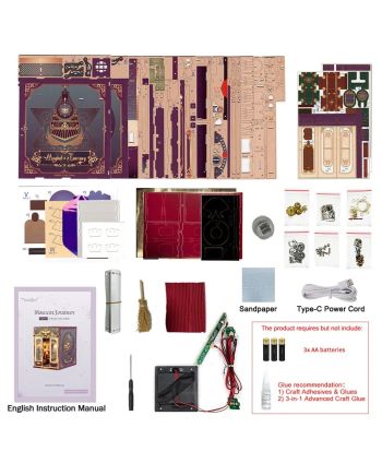 BOOK NOOK KIT - DIY- Voyage Magique - 462pcs + LED Light - vue du packaging