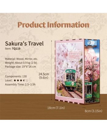 BOOK NOOK KIT - DIY- Voyage de Sakura - 130pcs + LED Light - vue de detail