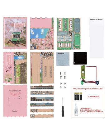 BOOK NOOK KIT - DIY- Voyage de Sakura - 130pcs + LED Light - vue du packaging