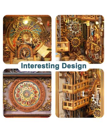 BOOK NOOK KIT - DIY- Tour de l'horloge - 430pcs + LED Light - vue de dos