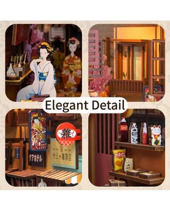 BOOK NOOK KIT - DIY- Epicerie Japonaise - 134pcs + LED Light - vue de dos