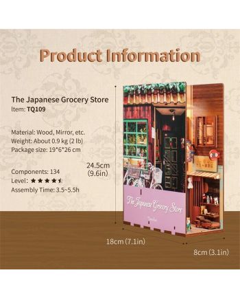 BOOK NOOK KIT - DIY- Epicerie Japonaise - 134pcs + LED Light - vue de detail