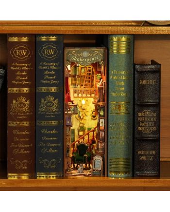 BOOK NOOK KIT - DIY- Librairie de la rive gauche - 347pcs + LED Light - vue de profil