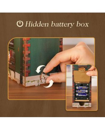 BOOK NOOK KIT - DIY- Librairie de la rive gauche - 347pcs + LED Light - vue de dos