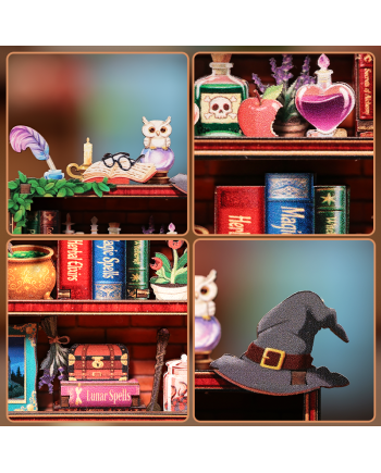 MINI BOOK NOOK KIT - DIY- Etagère Magique - Avec Aimants - vue de profil
