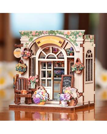 MINI BOOK NOOK KIT - DIY- Boutique de fleur - Avec Aimants - vue de face
