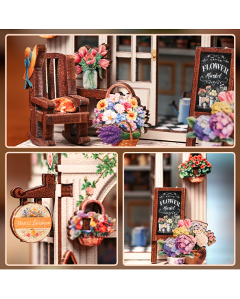 MINI BOOK NOOK KIT - DIY- Boutique de fleur - Avec Aimants - vue de profil