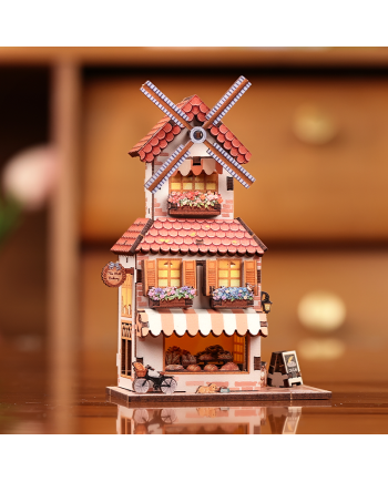 MINI BOOK NOOK KIT - DIY- Moulin Boulangerie - Avec Aimants - vue de face
