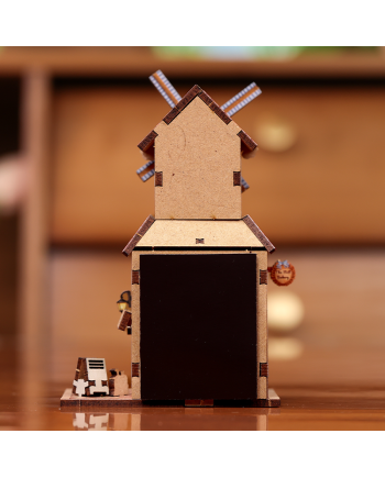 MINI BOOK NOOK KIT - DIY- Moulin Boulangerie - Avec Aimants - vue de dos