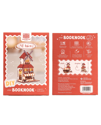 MINI BOOK NOOK KIT - DIY- Moulin Boulangerie - Avec Aimants - vue de detail