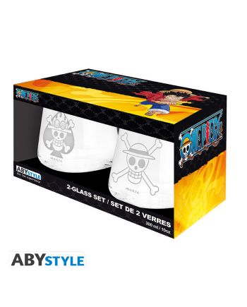 ONE PIECE - Luffy & Ace - Set de 2 Verres 300ml - vue de face