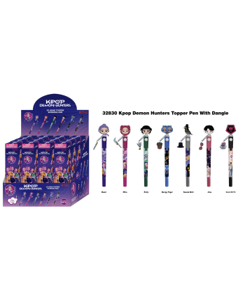 Display de 16 stylos rotatifs 3D Head Topper K-Pop Demon Hunters