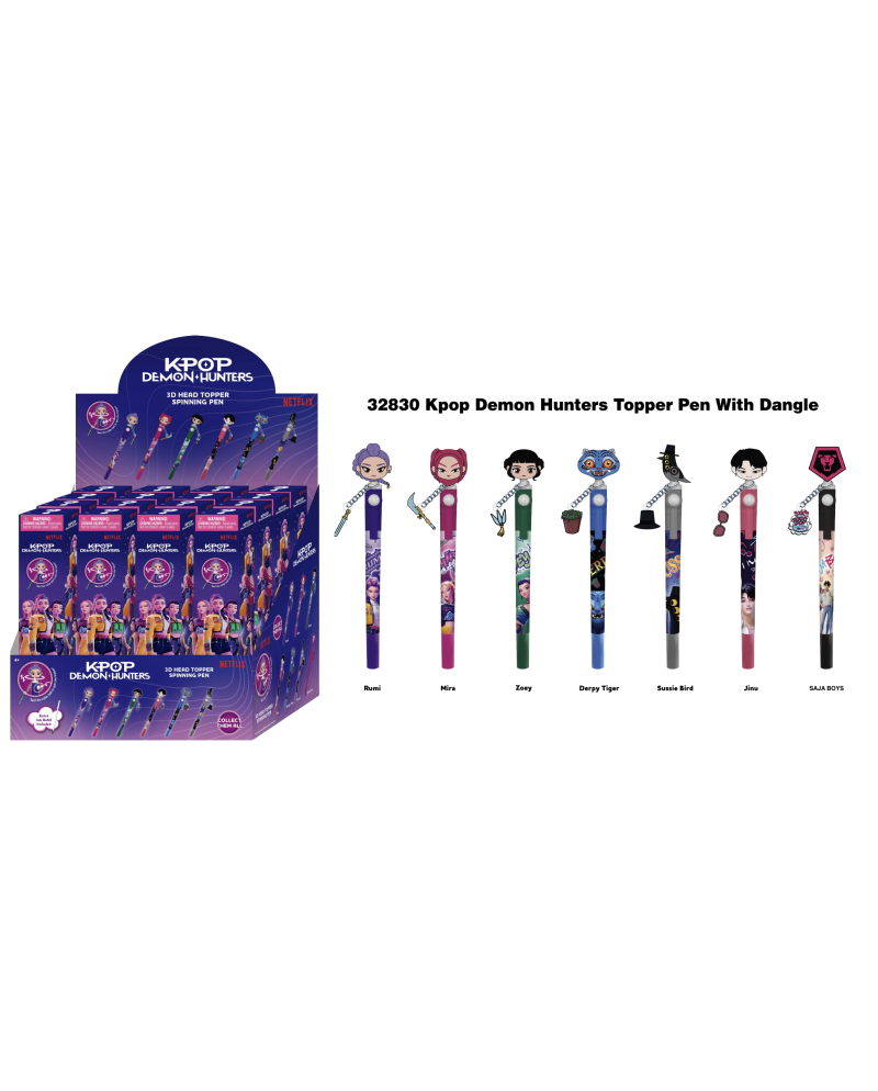 Display de 16 stylos rotatifs 3D Head Topper K-Pop Demon Hunters