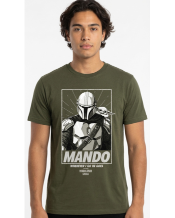 MANDALORIAN & GROGU - Wherever i go he goes - T-Shirt (S) - vue principale