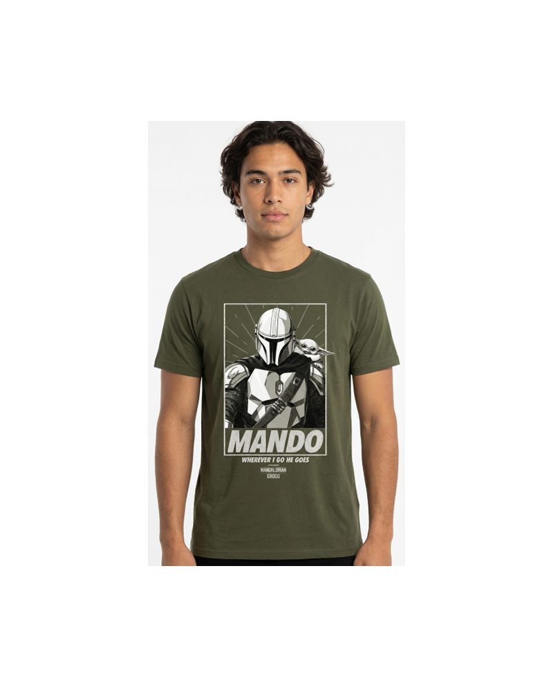 MANDALORIAN & GROGU - Wherever i go he goes - T-Shirt (S) - vue principale