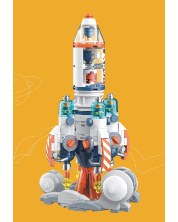POP SERIES - Kit de Construction - Fusée exploration spatiale - 294pc - vue de profil