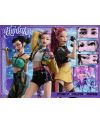K-POP DEMON HUNTERS - Fans heureux, Honmoon heureux - Puzzle 100P XXL - vue de face