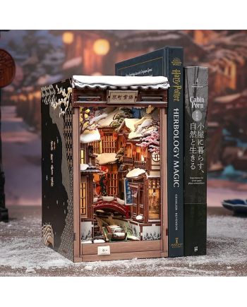 BOOK NOOK KIT - DIY - Murmures de neige à Kyoto- 286pc + Eclairage LED - vue de profil