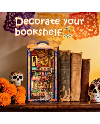 BOOK NOOK KIT - DIY - Plaza de los Muertos - 350pc + Eclairage LED - vue de dos